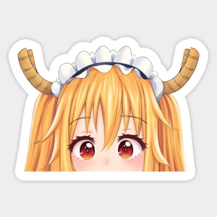 Kobayashi-san Chi no Maid Dragon peekk, tohru peek, tohru Sticker